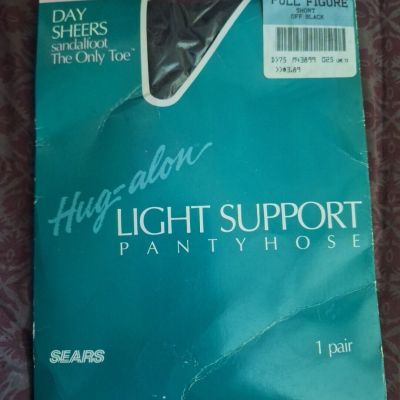 Hug-Alon Light Support Pantyhose Sears Short Sandlefoot The Only Toe Full Figure